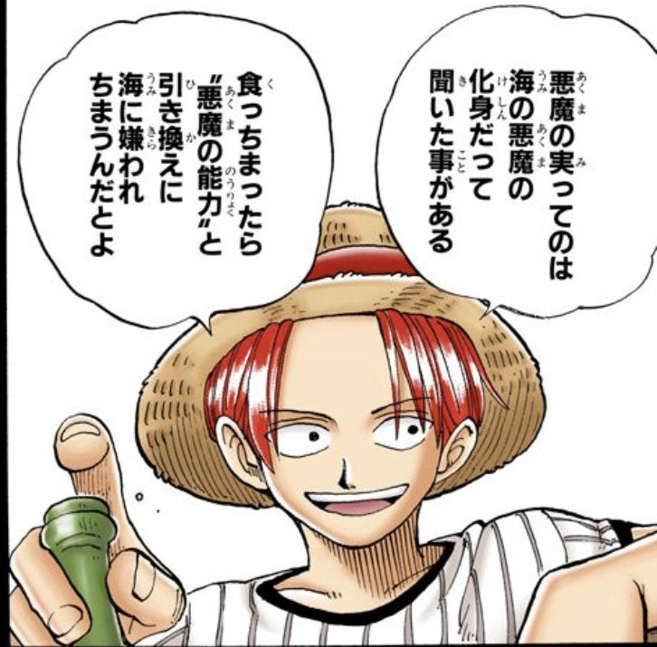 ワンピース 第19話 シャンクス「悪魔の実ってのは海の悪魔の化身」