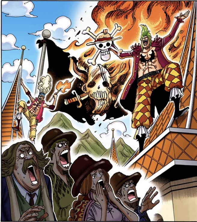 ワンピース 第875話 赤髪のシャンクスの海賊旗を燃やしてしまうバルトロメオ