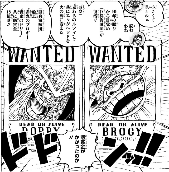 ワンピース 第1130話 ドリー&ブロギーの手配書