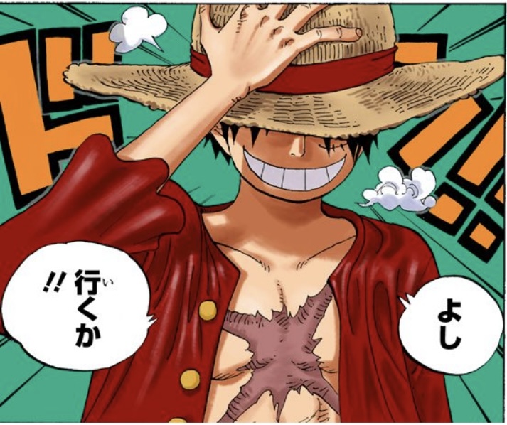 ワンピース 第598話 麦わら帽子を被るルフィ