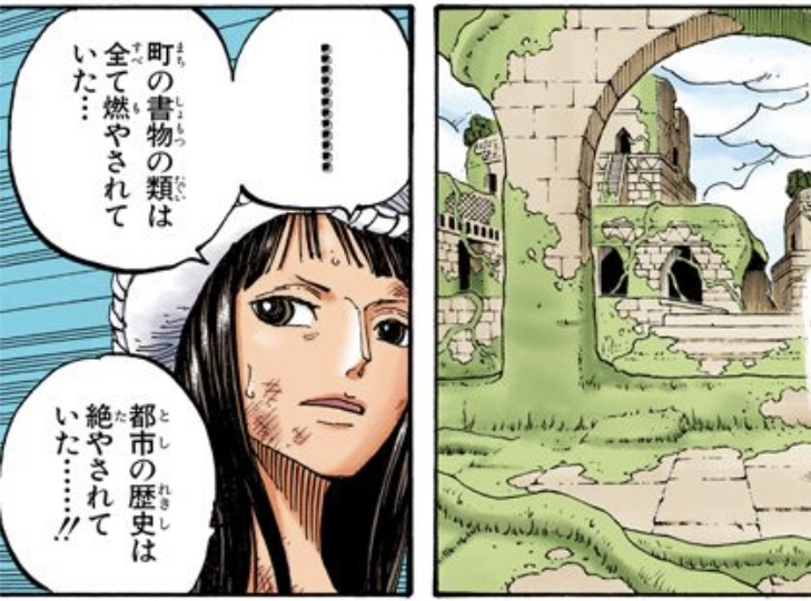 ワンピース 第272話 ロビン「町の書物の類は全て燃やされていた」
