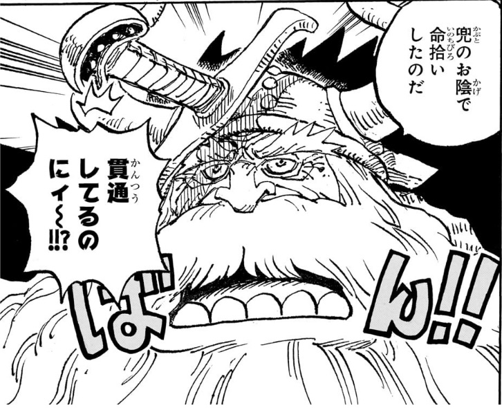 ワンピース 第1135話 兜のお陰で命拾いをしたと言うヤルル