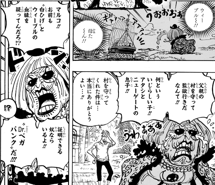 ワンピース 第1073話 白ひげとウィーブルの血縁を証明できるのはDr.ベガパンク