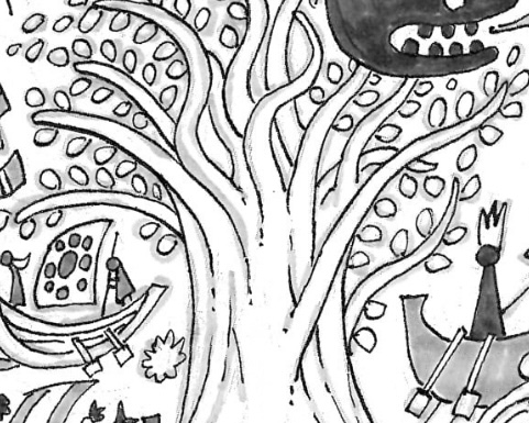 ワンピース 第1138話 壁画に描かれる巨大な樹木