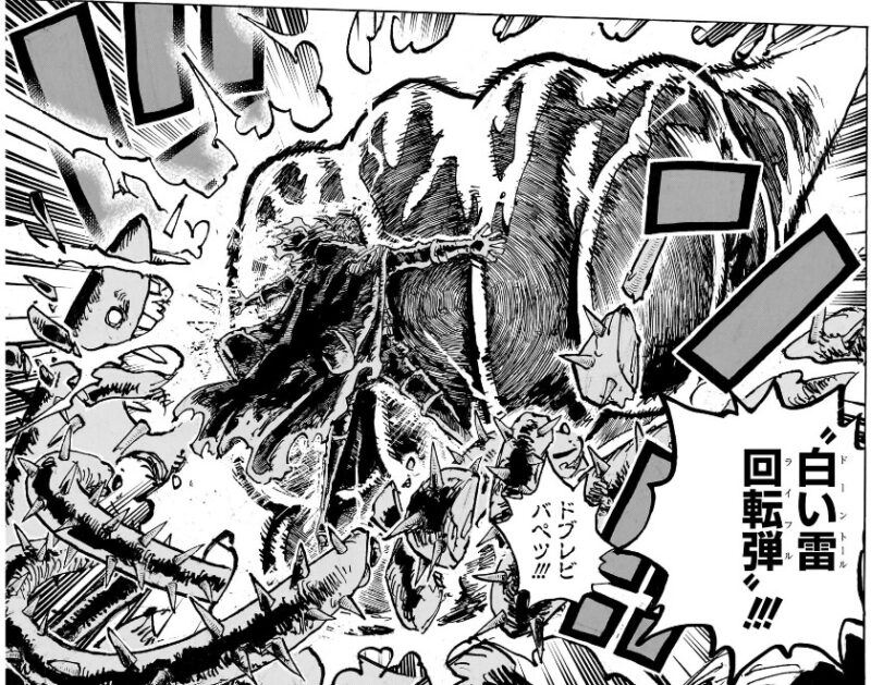 ワンピース 第1175話 ゴムゴムの‟白い雷回転弾”