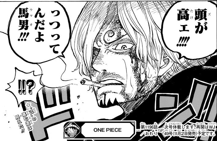 ワンピース 第1196話 サンジ「頭が高ェ」